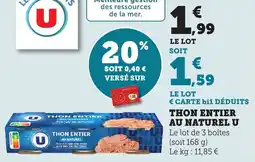 Bi1 Thon entier au naturel offre