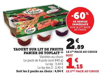 Bi1 Yaourt sur lit de fruits panier de yoplait offre