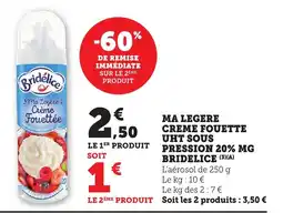 Bi1 Ma legere creme fouette uht sous pression 20% mg bridelice offre