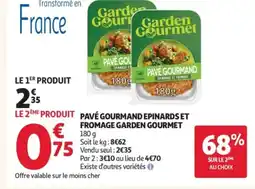 Auchan Supermarché GARDEN GOURMET Pavé gourmand epinards et fromage offre
