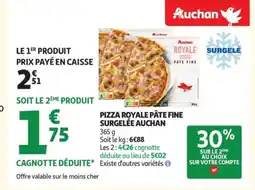 Auchan Supermarché AUCHAN Pizza royale pâte fine surgelée offre