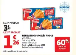 Auchan Supermarché FINDUS Fish & chips surgelés offre