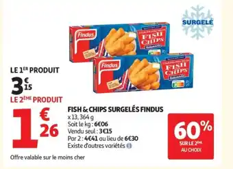 Auchan Supermarché FINDUS Fish & chips surgelés offre