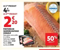 Auchan Supermarché Portions de saumon sauvage congelé offre