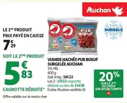Auchan Supermarché AUCHAN Viande hachée pur boeuf surgelée offre