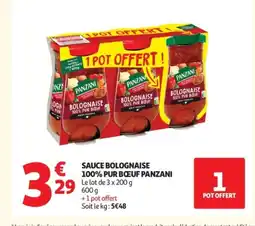 Auchan Supermarché PANZANI Sauce bolognaise 100% pur bœuf offre