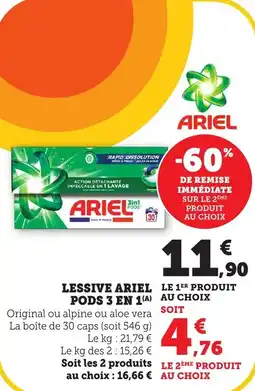 Bi1 Lessive ariel pods 3 en 1 offre