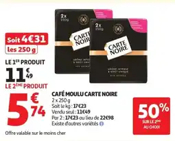 Auchan Supermarché CARTE NOIRE Café moulu offre