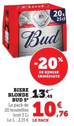 Bi1 Biere blonde bud 5° offre