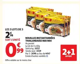 Auchan Supermarché WAI WAI Nouilles instantannées thailandaise offre