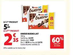 Auchan Supermarché KINDER BUENO Lait offre