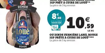 Hyper U Ou dinde fermiere label rouge IGP prête à cuire de loué offre