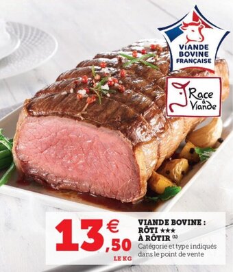 Hyper U Viande bovine : rôti à rôtir offre