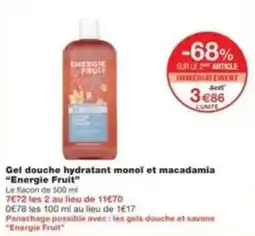 Monop' Gel douche hydratant monoi et macadamia energie fruit offre