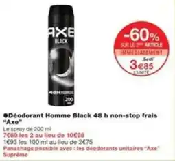 Monop' Déodorant homme black 48 h non-stop frais axe offre