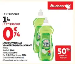 Auchan Supermarché AUCHAN Liquide vaisselle vinaigre pomme offre