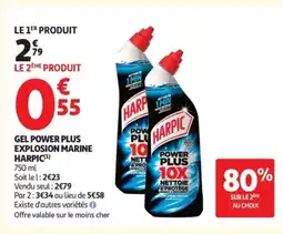Auchan Supermarché HARPIC Gel power plus explosion marine offre