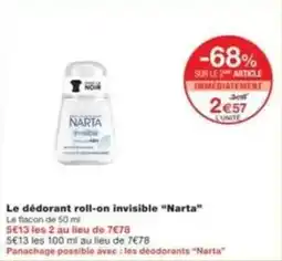 Monop' Le dédorant roll-on invisible narta offre