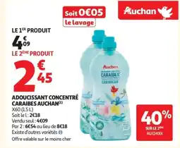 Auchan Supermarché AUCHAN Adoucissant concentré caraibes offre