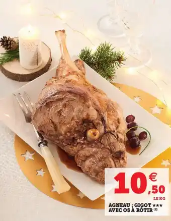 Hyper U Agneau : gigot avec os à rôtir offre
