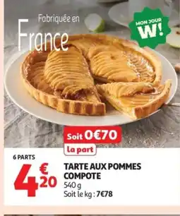 Auchan Supermarché Tarte aux pommes compote offre