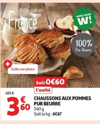 Auchan Supermarché Chaussons aux pommes pur beurre offre