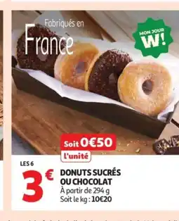 Auchan Supermarché Donuts sucrés ou chocolat offre