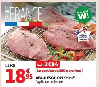 Auchan Supermarché Veau escalope offre