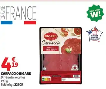 Auchan Supermarché BIGARD Carpaccio offre