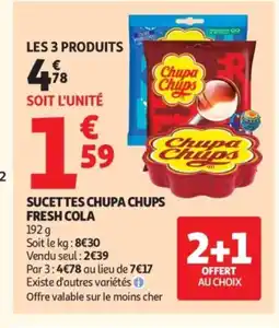 Auchan Supermarché Sucettes chupa chups fresh cola offre