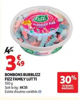 Auchan Supermarché LUTTI Bonbons bubblizz fizz family offre