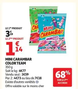 Auchan Supermarché MINI CARAMBAR Color team offre