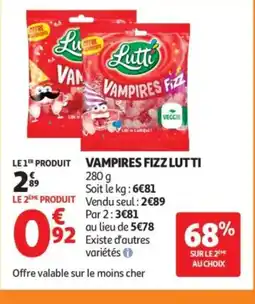 Auchan Supermarché LUTTI Vampires fizz offre