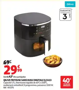 Auchan Supermarché QILIVE Friteuse sans huile digitale q.5413 offre