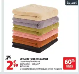 Auchan Supermarché ACTUEL Linge de toilette offre