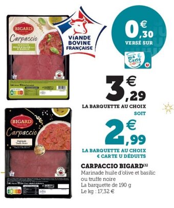 Hyper U Carpaccio bigard offre