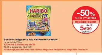 Monoprix HARIBO Bonbons Méga-fête Pik Halloween offre