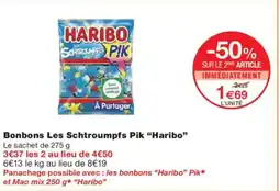 Monoprix HARIBO Bonbons Les Schtroumpfs Pik offre