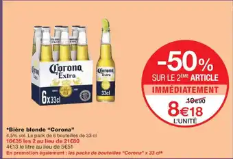 Monoprix CORONA Bière blonde offre