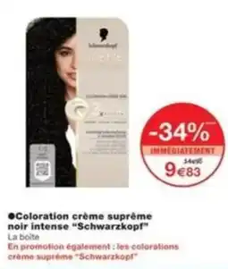 Monop' Coloration crème suprême noir intense schwarzkopf offre