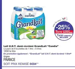 Monoprix CANDIA Lait U.H.T. demi-écrémé GrandLait offre
