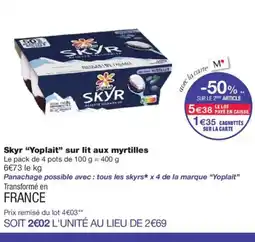 Monoprix YOPLAIT sur lit aux myrtilles offre