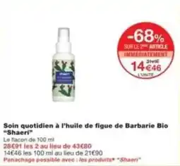 Monop' Soin quotidien à l'huile de figue de barbarie bio shaeri offre