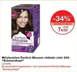 Monop' Coloration perfect mousse châtain clair 600 schwarzkopf offre