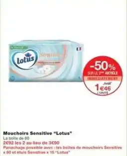 Monop' Mouchoirs sensitive lotus offre