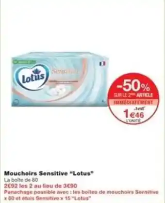 Monop' Mouchoirs sensitive lotus offre