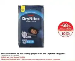 Monop' Sous-vêtements de nuit disney garçon 8-15 ans drynites huggies offre