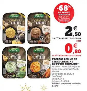 Hyper U L'escrase pomme de terre crealine ou puree crealine offre