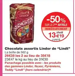 Monoprix LINDT Chocolats assortis offre