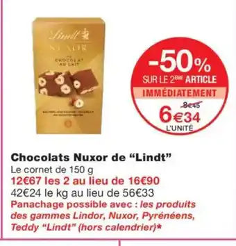 Monoprix LINDT Chocolats Nuxor offre